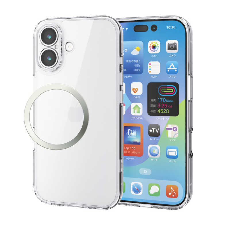 エレコム ELECOM iPhone 17ケース ハイブリッドケース 極限 メタルリング付 クリア PMA25AHVCKKCR