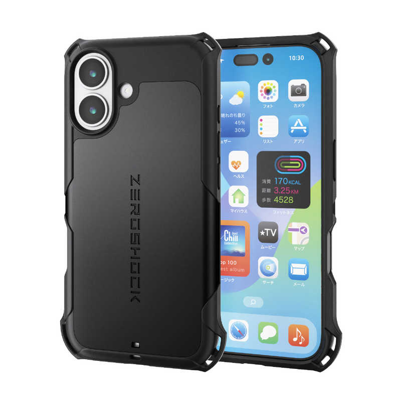 エレコム ELECOM iPhone 17ケース ZEROSHOCK ブラック PMA25AZEROBK