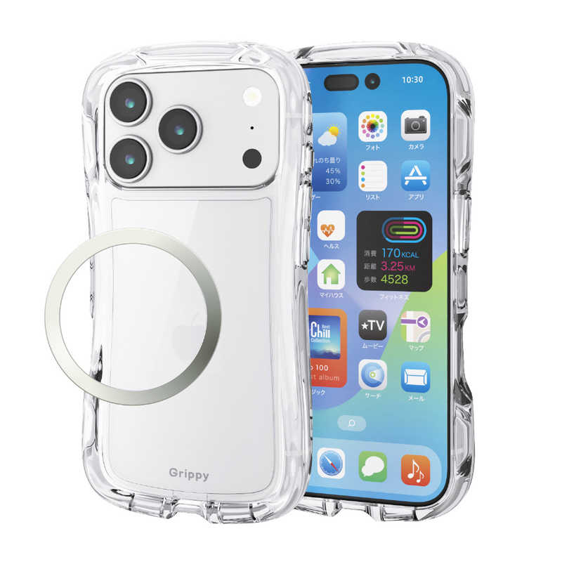エレコム ELECOM iPhone 17 Proケース GRIP オール メタルリング付 クリア PM-A25CGRPACR