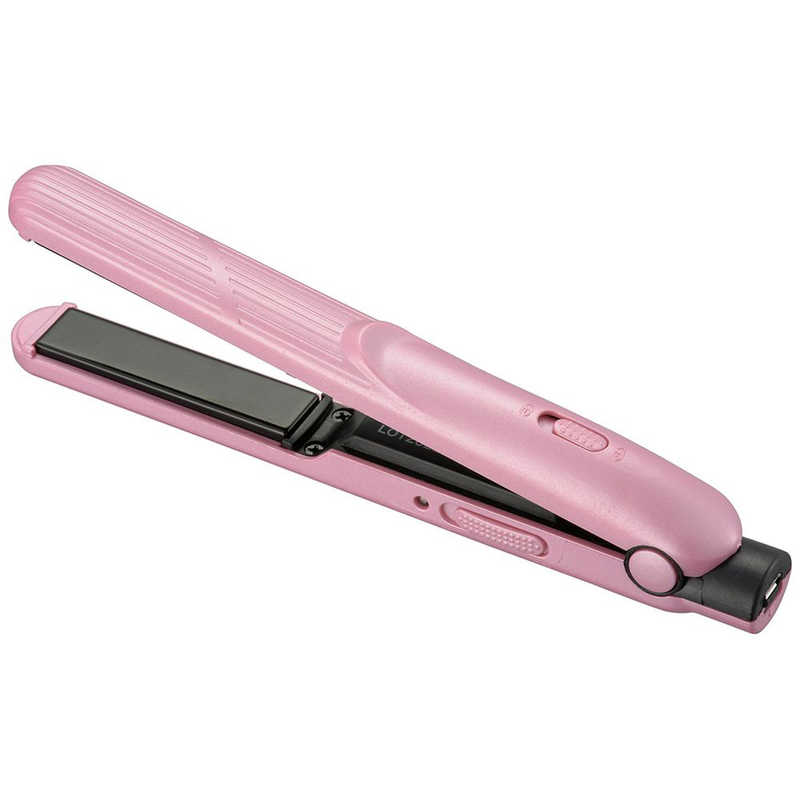 オーム電機 Iberis ストレートアイロン Iberis モバイルヘアアイロン 13mm 200℃ USB給電式 ピンク HB-HIUD-P