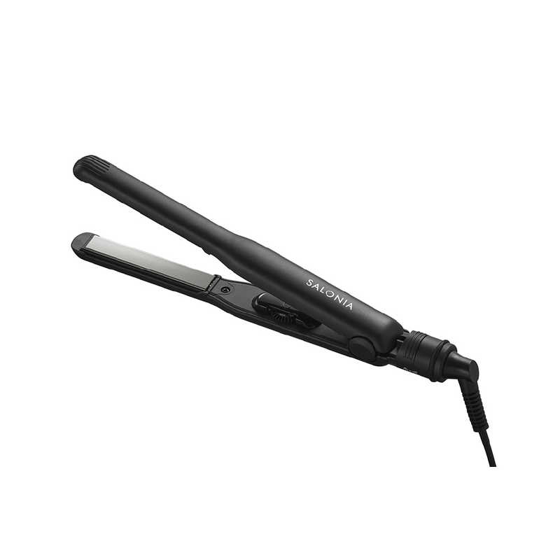 サロニア SALONIA ダブルイオン ストレートアイロン 15mm 120℃～230℃ 海外対応 交流(コード)式 ブラック SL-004S15MM