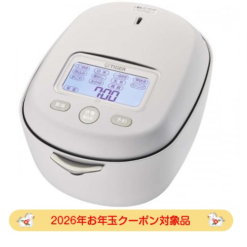 【2026年お年玉クーポン対象品】TIGER 土鍋圧力IHジャー炊飯器 5.5合 炊きたて ご泡火炊き ミストホワイト JRX-S100WS