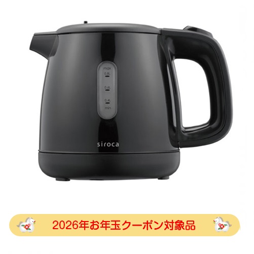【2026年お年玉クーポン対象品】シロカ siroca 電気ケトル SEK-208 BK ブラック